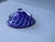 Vintage Johnathon Schmuck Signed Cobalt Blue Swirl Art Glass 94 Lid For Sale - Image 9 of 14