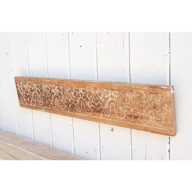 Whitewash Carved Teak Wall Panel For Sale In Los Angeles - Image 6 of 9