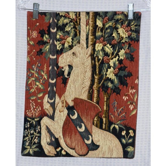 Textile 1980s Allan Waller Ltd. Point De l'Halluin Tapestries, Lady and the Unicorn Panel #1 For Sale - Image 7 of 9