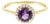 10K Yellow Gold Purple Amethyst and 1/10 Cttw Diamond Halo Ring For Sale