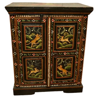 Indian Folk Art Painted Cupboard, 1900 For Sale