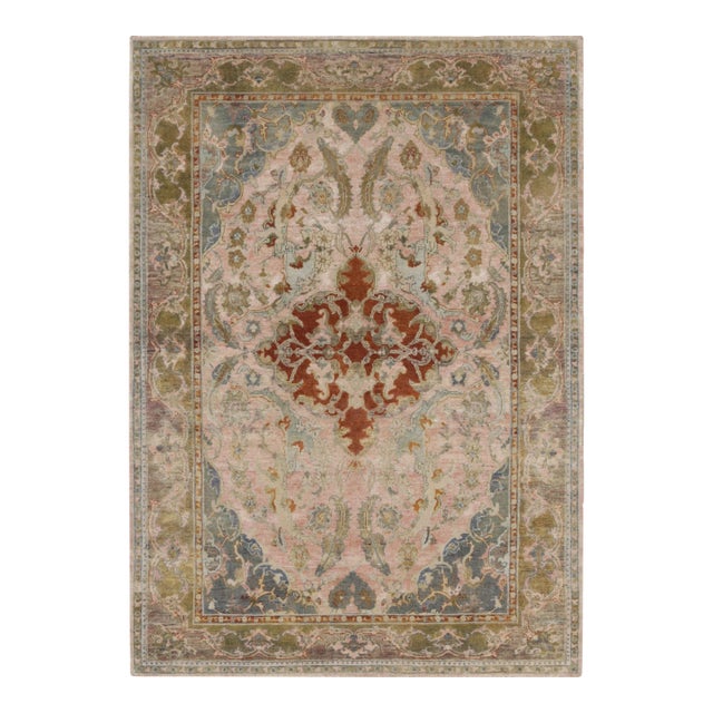 Rug & Kilim’s Modern Classics Rug in Playful Pink, Traditional Medallion Pattern For Sale