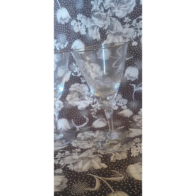 Fostoria Vintage Fostoria Platinum Trim Goblet Stemware Set of 3 For Sale - Image 4 of 5