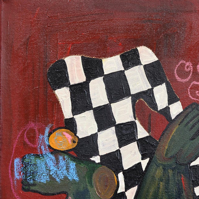 2020s Crazy Apartment - Abstract Figurative Cubist Portrait Still Life Painting by Valerie Etitinwo For Sale - Image 5 of 12