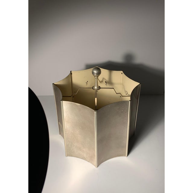 Mid 20th Century Art Deco Silver Metal Lamp Shades with Finials - a Pair For Sale - Image 15 of 17