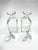Pair of fine clear crystal decanters. Featuring a minimalist design, each decanter boasts a structured square base with...