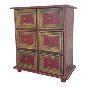 1940s Handpainted Indian Spice Cabinet Monkey Motif