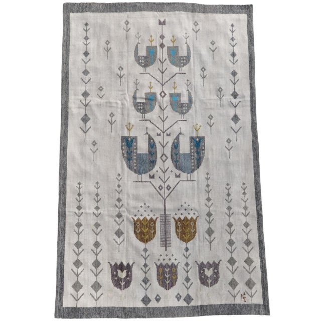 Handwoven Wool Tapestry by Eva Nemeth, 1970s For Sale - Image 11 of 11