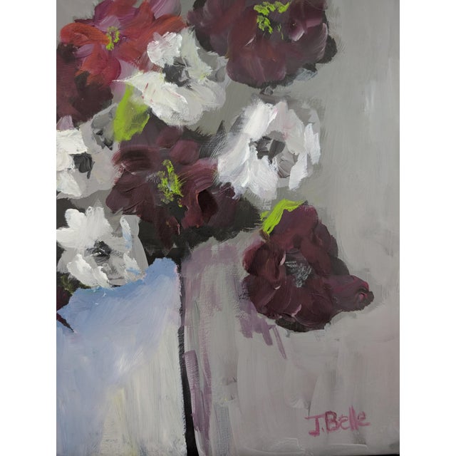 Flower Dosha - Abstract Flowers Oil Paint Framed For Sale - Image 4 of 5