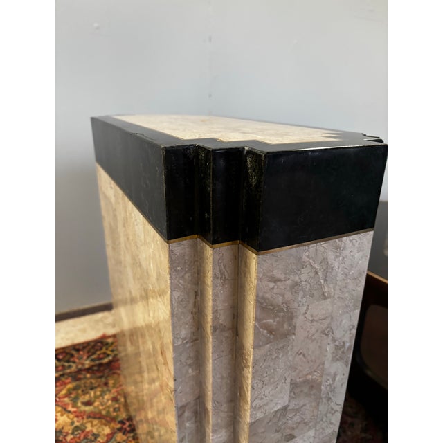 Metal Tessellated Stone Side Table For Sale - Image 7 of 8