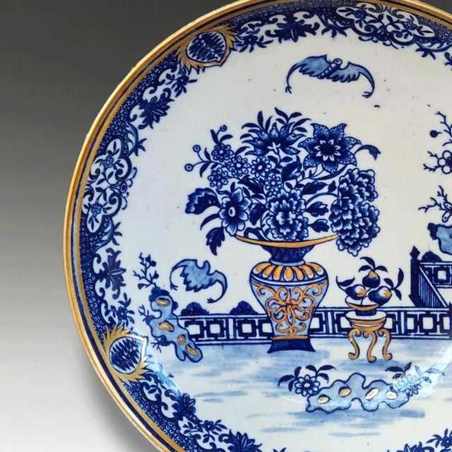 Antique First Period Bat Pattern Porcelain Dish from Dr Wall Worcester, 1775 For Sale - Image 3 of 8