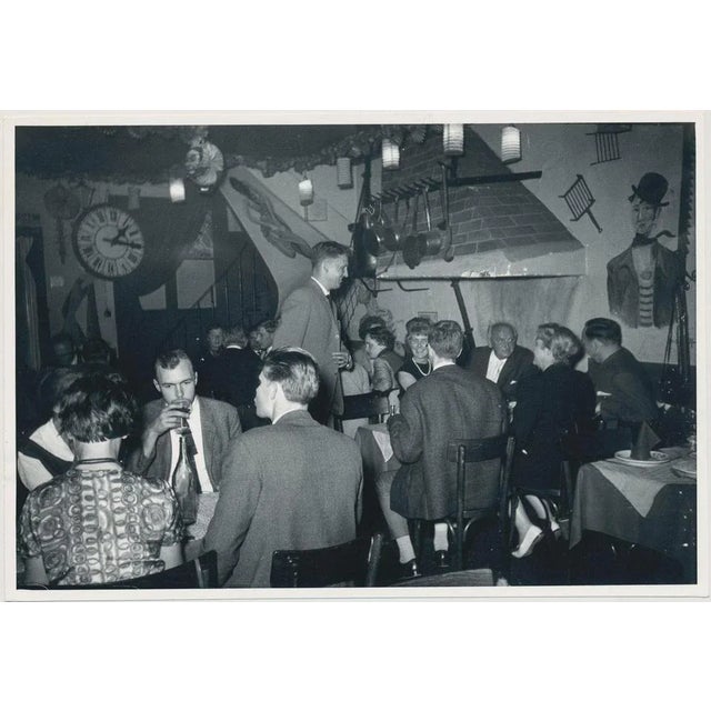 1950s Erich Andres, Artists in Montmartre Having Dinner in Restaurant, Paris, France, 1950s, Black & White Photograph For Sale - Image 5 of 5