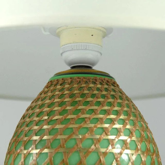 French Glass Table Lamp, 1950s For Sale - Image 6 of 10