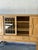 In Style of Henning Kjærnulf Oak High Sideboard Credenza With Sliding Leaded Glass Doors Danish Mid-Century Modern 1970s For Sale - Image 10 of 11