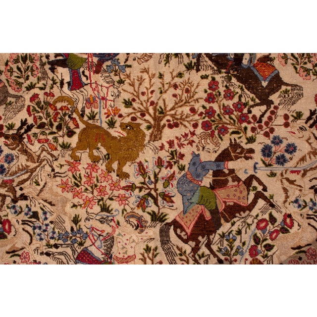 Antique Tabriz Persian Rug With Vivid and Dramatic Pictorials - Rug & Kilim For Sale In New York - Image 6 of 8