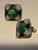 1940s Square Emerald/Onyx/Czs Statement Clip Earings - 2 Pieces For Sale In Los Angeles - Image 6 of 6