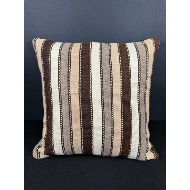 Turkish Hemp Pillow Cushion Natural Beige Brown Cushion Cover 20"x20" For Sale - Image 4 of 4