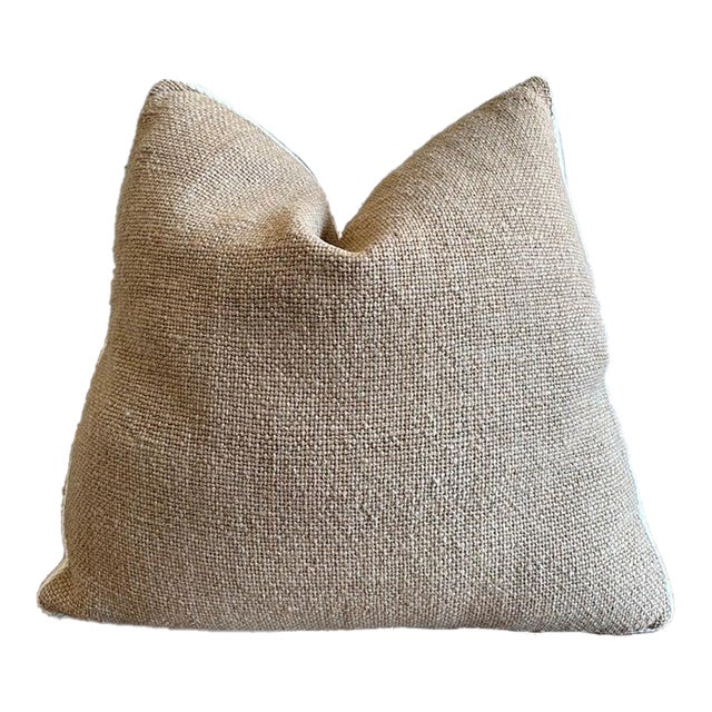 Inez Gold Wool Textured Pillow For Sale
