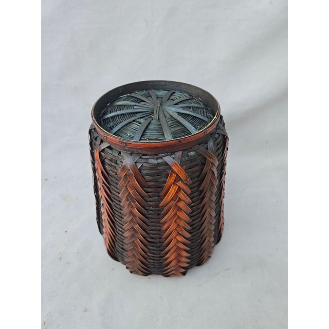 Ikebana Japanese Woven Basket For Sale - Image 4 of 5