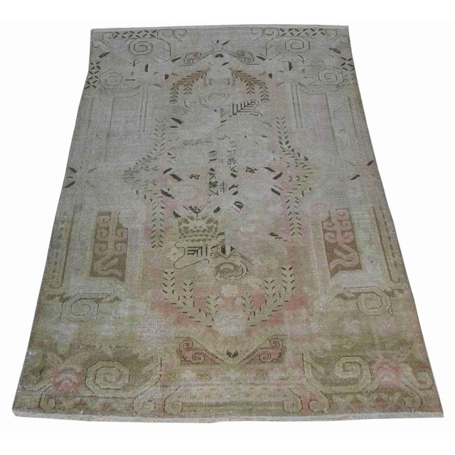 Antique 1920 Floral Samarakand Rug For Sale - Image 9 of 9