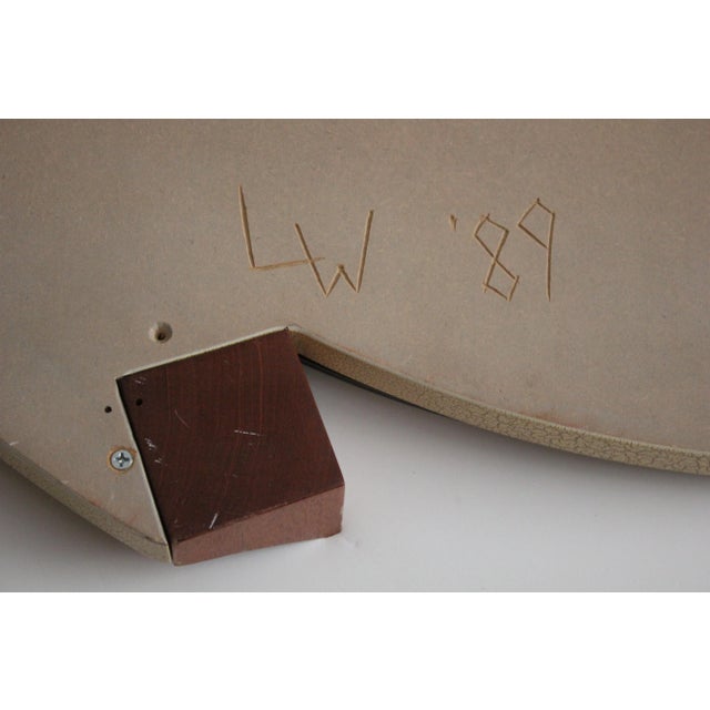 Eggshell Glam Vintage Modern Ivory Crackle Round Revolving Spinning Mirror- Limited Edition- Signed by Design For Sale - Image 8 of 10