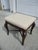 Hammary Furniture Tan Upholstered Bench Stool With Carved Apron For Sale - Image 6 of 12