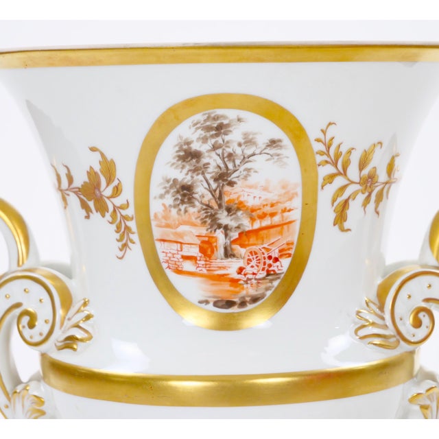 Antique Large Old Paris French Decorative Covered Centerpiece Urn For Sale - Image 10 of 12