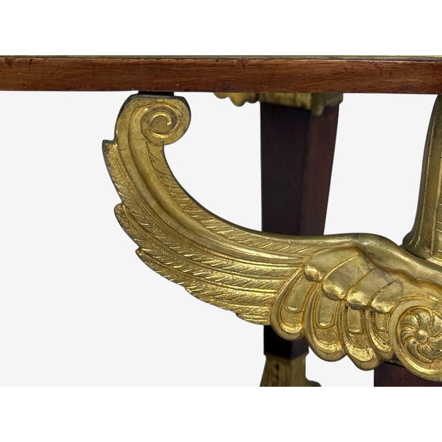 French Empire Revival, Center Table, Bronze, Mahogany, Marble, France, 19th C. For Sale - Image 13 of 15