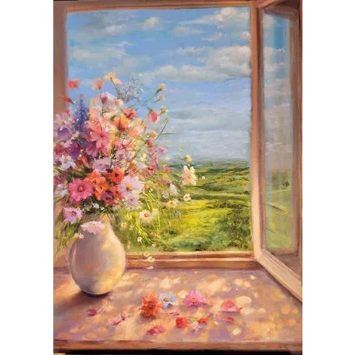 Elena Mardashova, Window Into Spring, Oil Painting, 2026 For Sale
