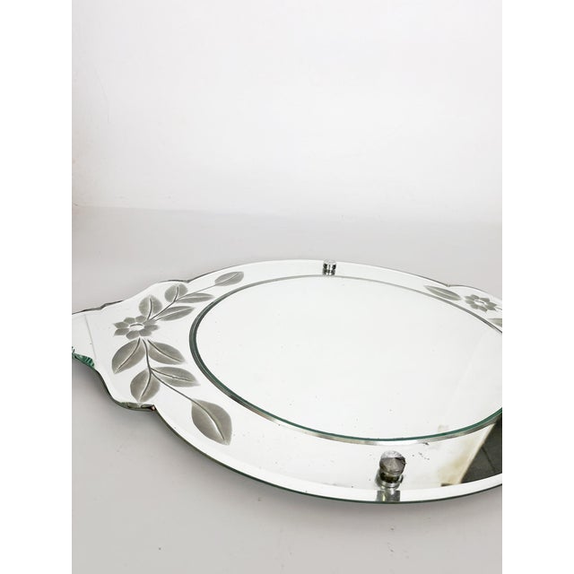 Mirror with Incised Floral Decorations, France, 19th Century For Sale - Image 6 of 9