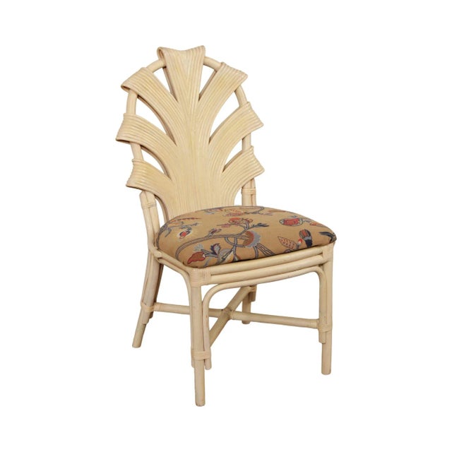 Vintage Rattan Cream Lacquered Dining Chair For Sale - Image 13 of 13