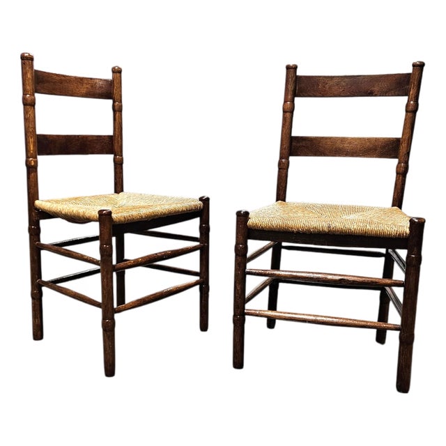 Art Deco Rush Chairs, Set of 2 For Sale
