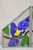 Art Deco Vintage Leaded Stained Glass Red and Blue Parrot Bird Window Suncatcher - A Pair For Sale - Image 3 of 11