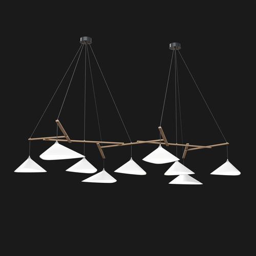 Emily Group of Nine Pendant Light in Steel with Dark Bronze Finish by Moss Objects For Sale - Image 4 of 10