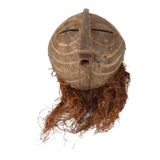 Early 20th Century Songye Female Kifwebe Mask with Beard For Sale