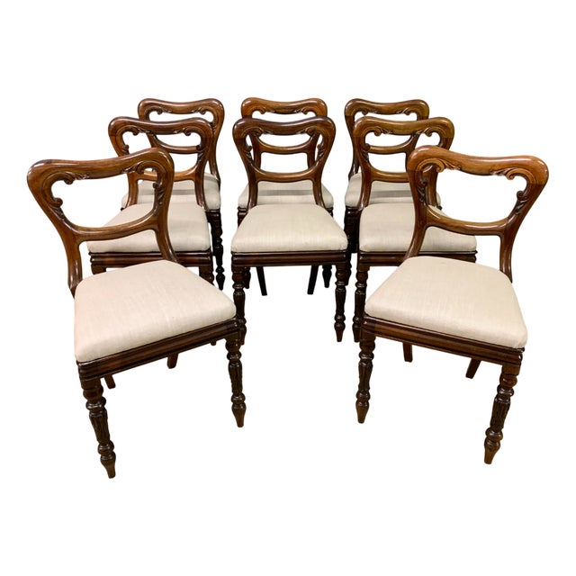 Early Victorian Rosewood Chairs, 1845, Set of 8 For Sale