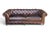 Restoration Hardware Restoration Hardware Chesterfield Cognac Leather Sofa With Brass Nailhead & Casters For Sale - Image 4 of 16