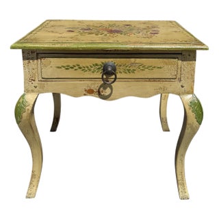 Maitland-Smith French Country Paint Decorated Side End Table For Sale