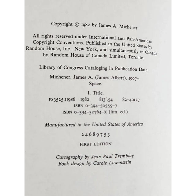 Vintage 1982 First Edition "Space" by James Michener For Sale - Image 12 of 12