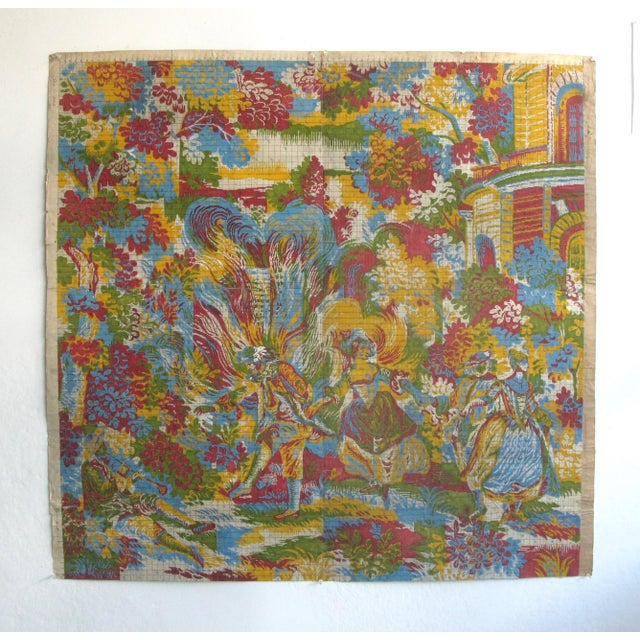 19th c. French original textile design. This large design is for a woven tapestry, and is from the 1920's. Gouache on...