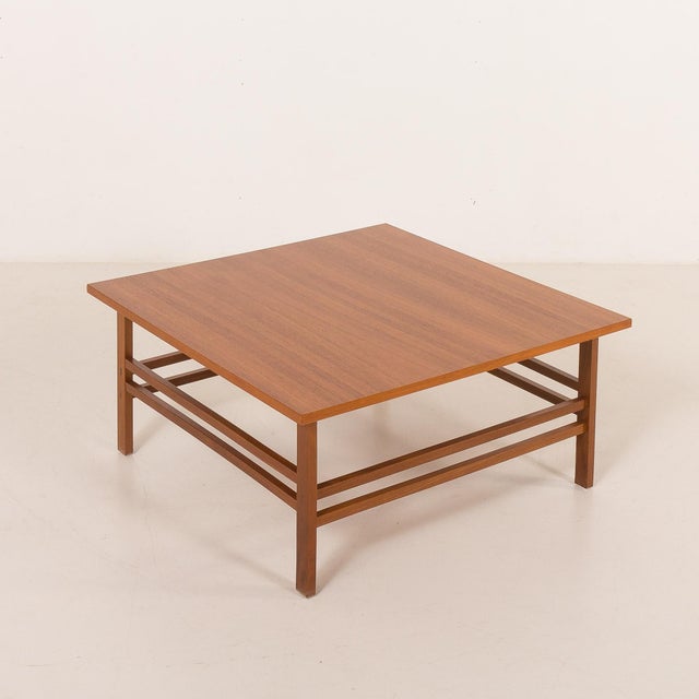 Brown Mid-Century Modern Scandinavian Square Teak Coffee Table, Denmark, 1970s For Sale - Image 8 of 9
