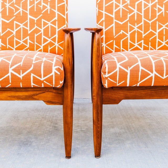 Restored 1960s Mid Century Modern Studio Crafted Oak Lounge Chairs For Sale - Image 9 of 18