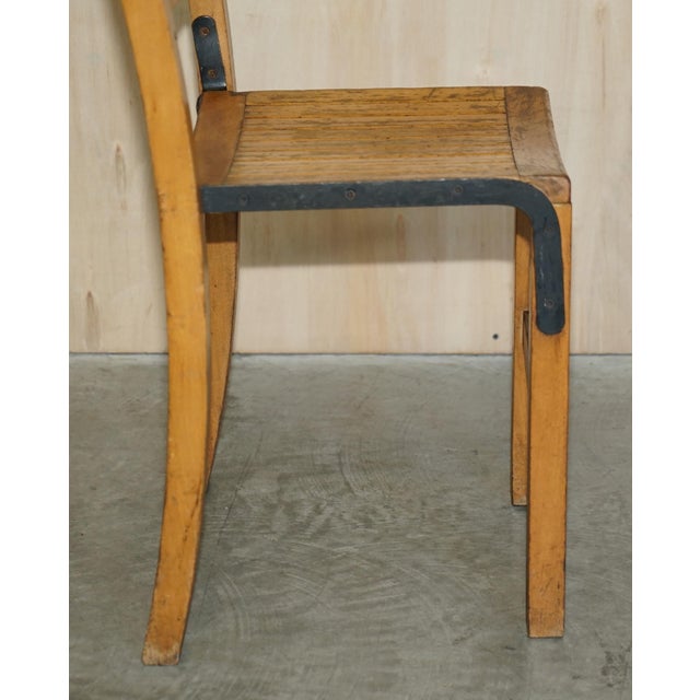 English Oak Stacking Chairs with Period Finish, 1930s, Set of 4 For Sale - Image 14 of 16