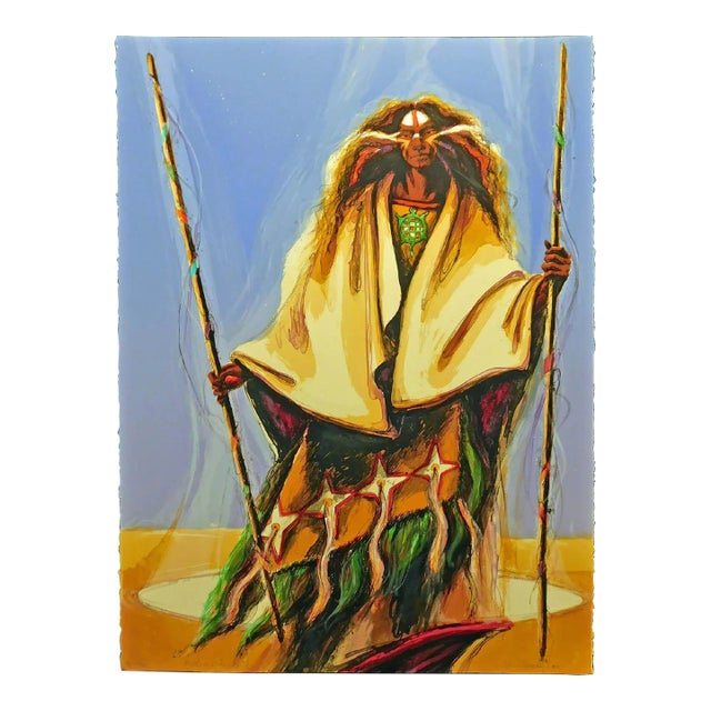 Larry Fodor "Medicine Woman4" Unframed Hand Signed & Numbered For Sale