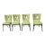 Late 20th Century Woodard Black Iron Lime Green Dining/Patio Chairs - Set of 4 For Sale
