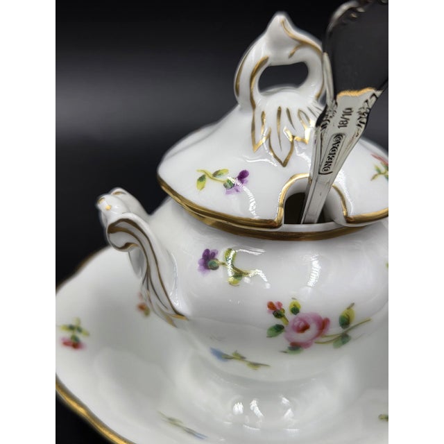 Vista Alegra Porcelain Petite Sugar Bowl With Oneida Sugar Spoon For Sale - Image 9 of 18