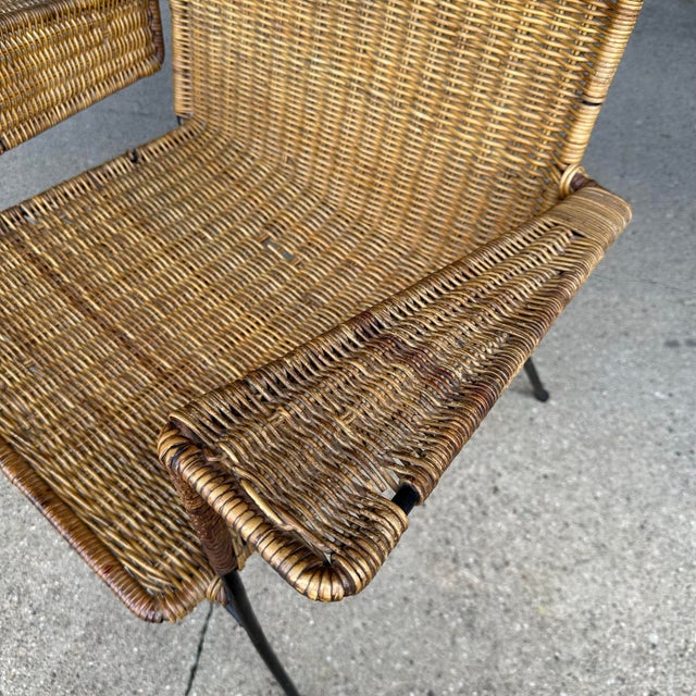 Brown Van Keppel-Green Rattan and Iron Patio Chair For Sale - Image 8 of 12