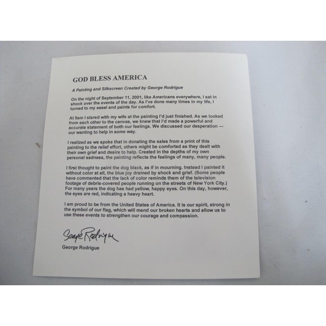 George Rodrigue Signed Limited Edition God Bless America Blue Dog Print For Sale - Image 10 of 10