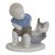West Germany Porcelain Boy and Bird Small Figurine With Glossy Finish 4499b For Sale