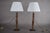 Vintage Turned Wood Table Lamps with Pleated Shades, France, 1970s, Set of 2 For Sale - Image 11 of 12